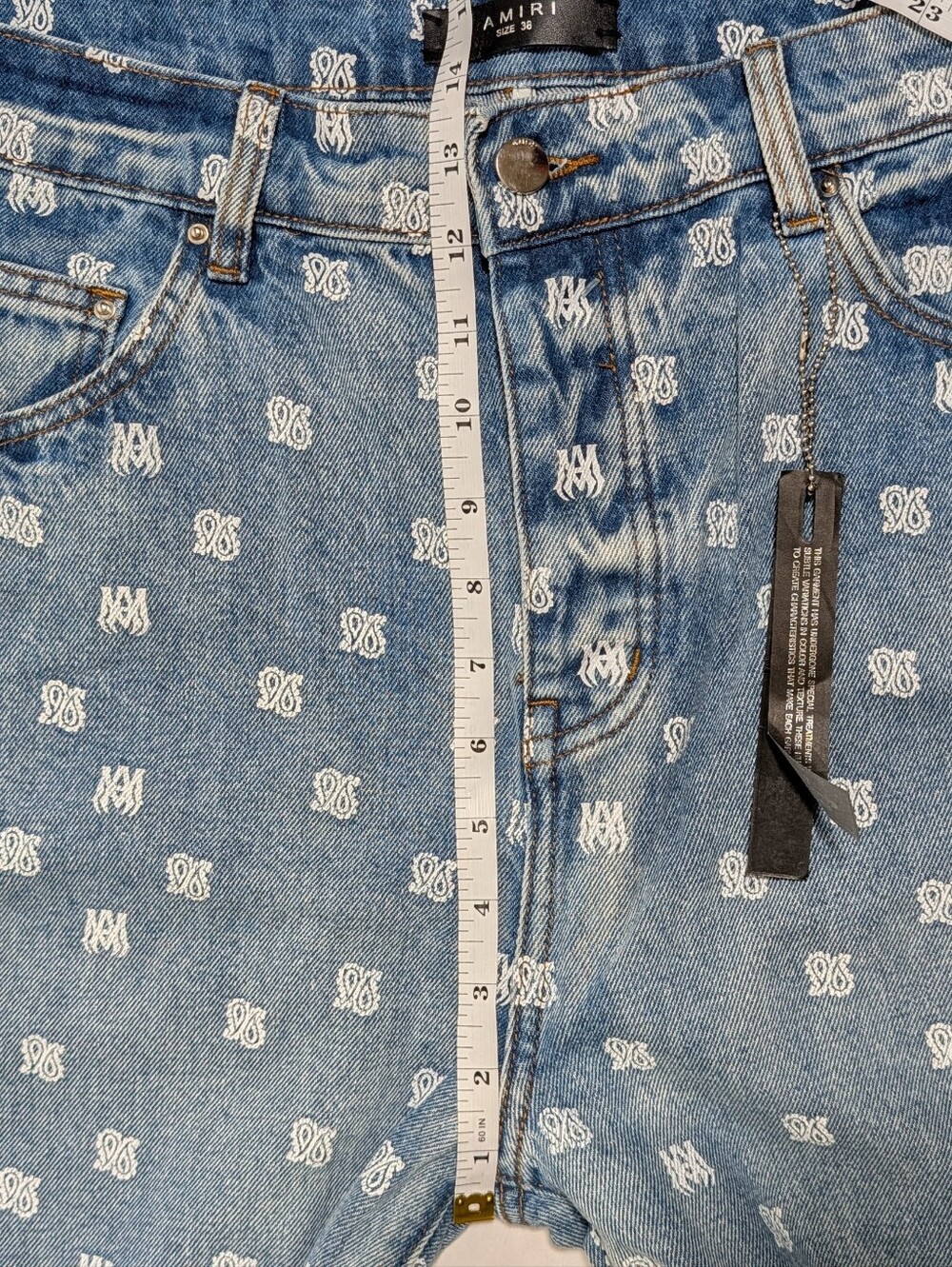 AMIRI Monogram Wide Leg Designer Jeans Size 38 NWT Made in USA - Picture 5 of 16